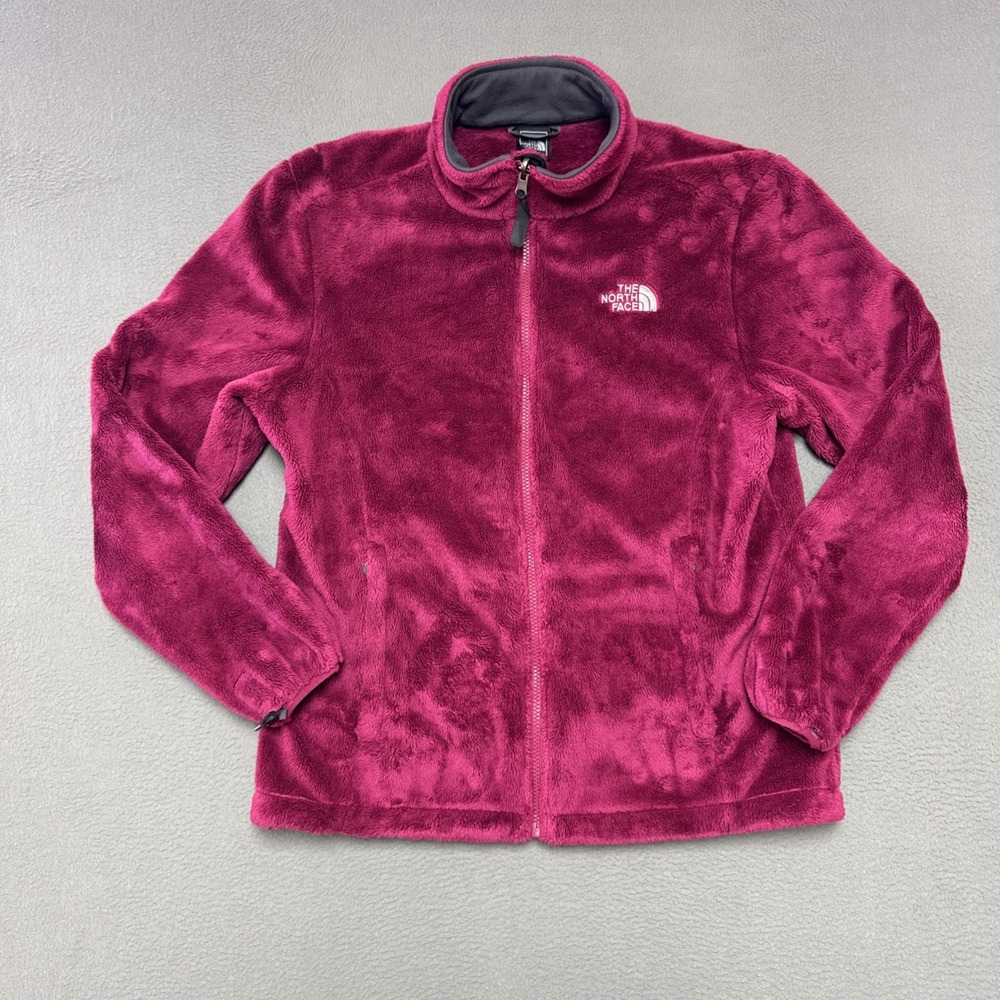 The North Face Osito Dark Wine Burgundy Plush Fleece Jacket Cozy Full Zip Sz L